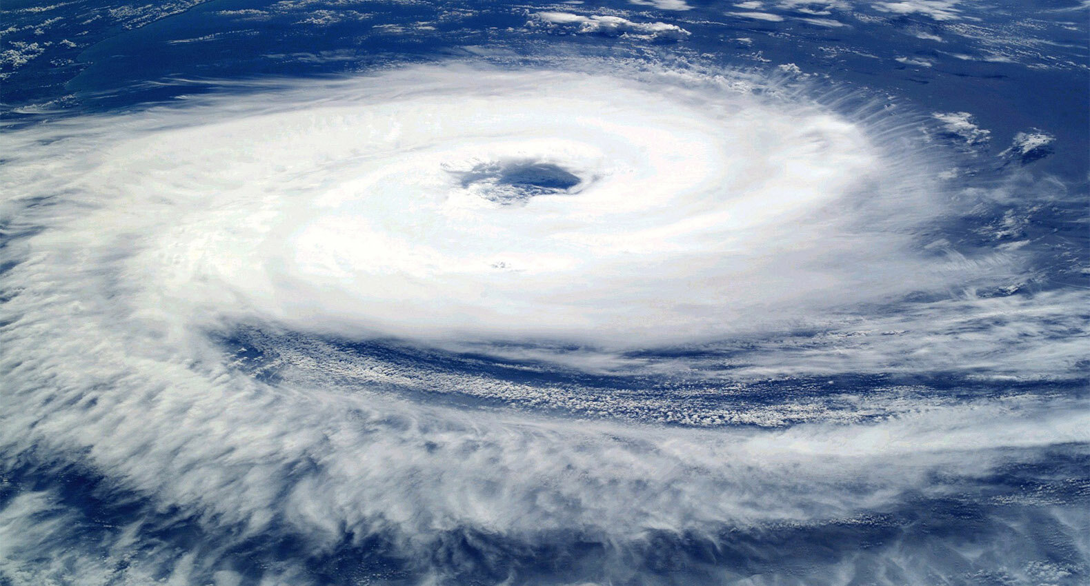 The eye of a hurricane from space.