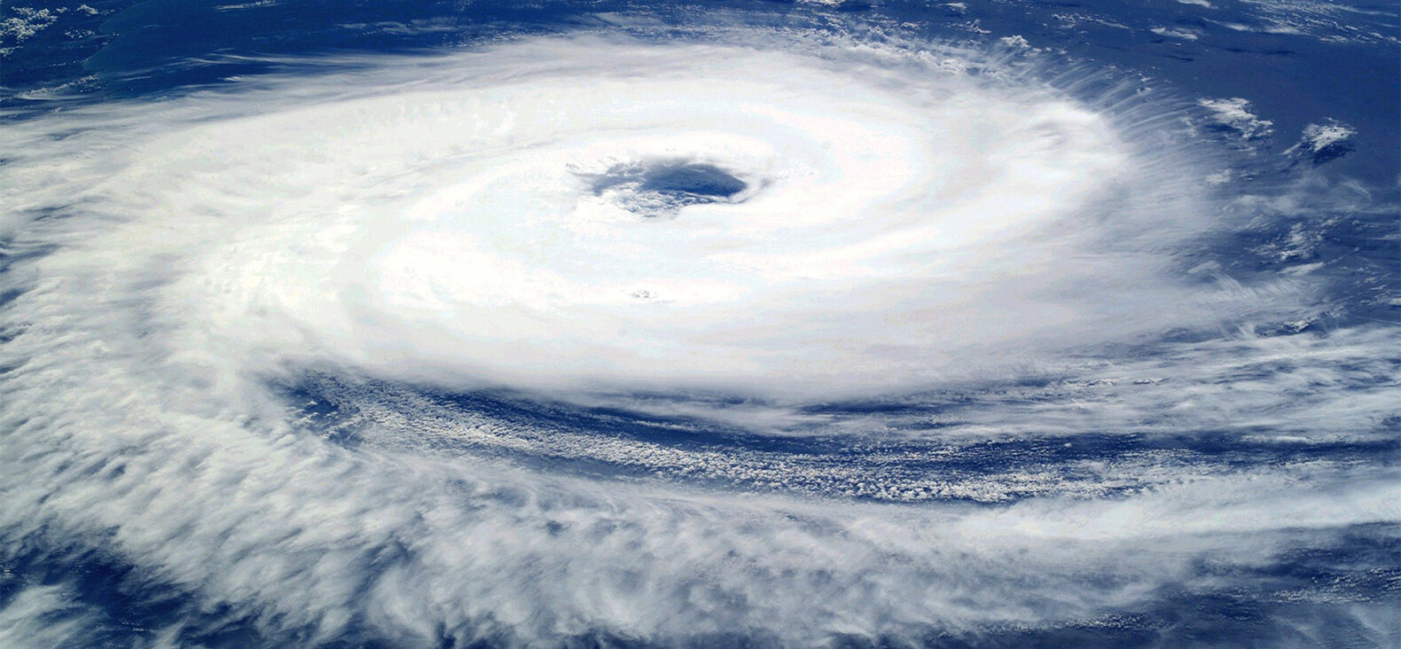 The eye of a hurricane from space.